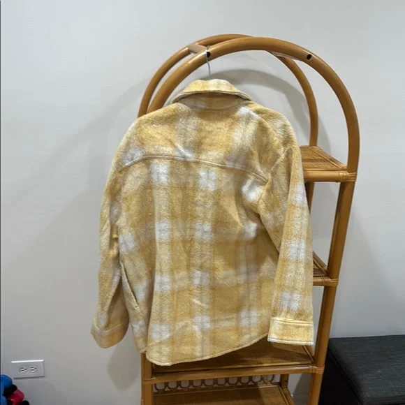 Topshop Yellow and White Plaid Shacket - Picture 6 of 8